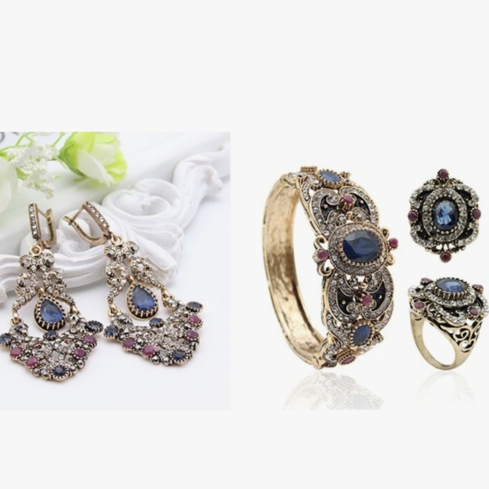 Turkish Vintage Looking Dangle Earing for Women,NEW,Ethnic,Wedding,HandmadeGift - Picture 5 of 5